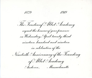 Invitation sent to Sarah (Sallie) M. Field, Abbot Academy, class of 1904