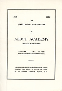 Ninety-fifth anniversary of Abbot Academy program, Sarah (Sallie) M. Field, Abbot Academy, class of 1904