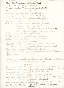 Song about basketball, Sarah (Sallie) M. Field, Abbot Academy, class of 1904