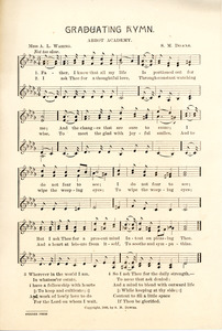Graduating hymn sheet music, Sarah (Sallie) M. Field, class of 1904