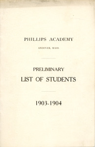 Phillips Academy preliminary list of students, Sarah (Sallie) M. Field, Abbot Academy, class of 1904