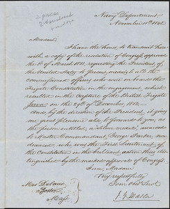 John Young Mason to Mrs. Delano, November 11, 1848