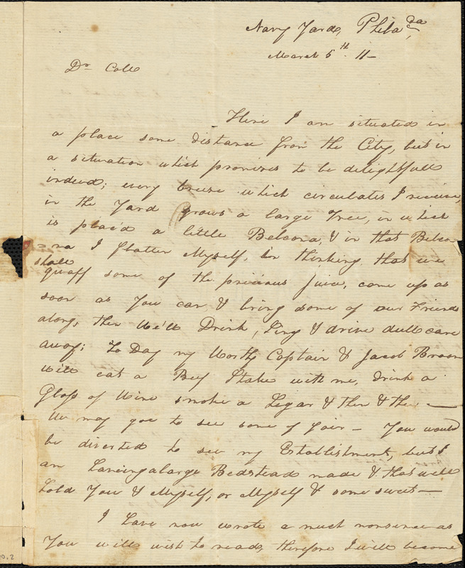 William Sharp Bush to Jabez Caldwell, March 5, 1811