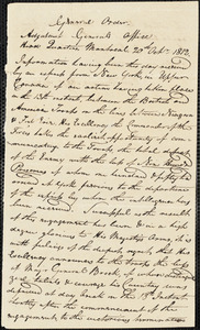 Sir John Borlase Warren to John Wilson Croker, October 20, 1812
