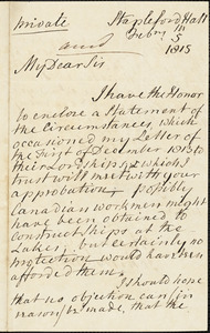 Sir John Borlase Warren to John Wilson Croker, February 5, 1815