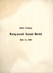 Abbot Academy forty-second annual recital, Sarah (Sallie) M. Field, Abbot Academy, class of 1904