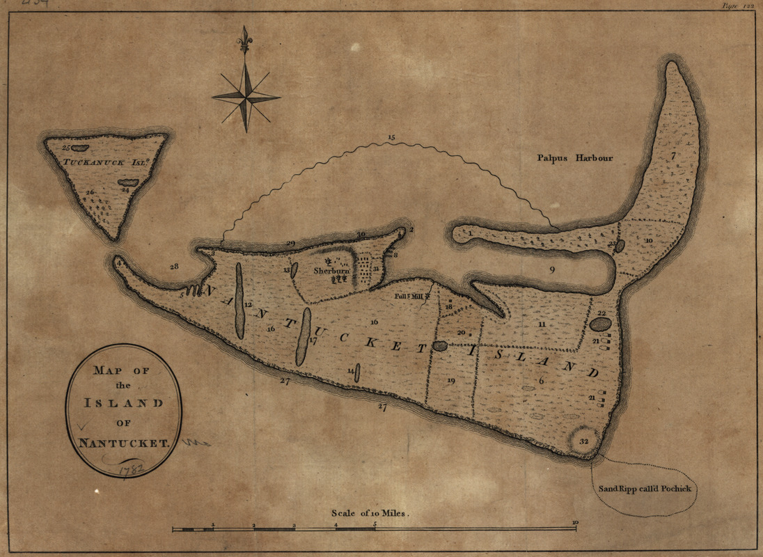 Map of the island of Nantucket
