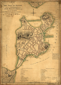 A plan of the town of Boston with the intrenchments &ca. of His Majesty's forces in 1775