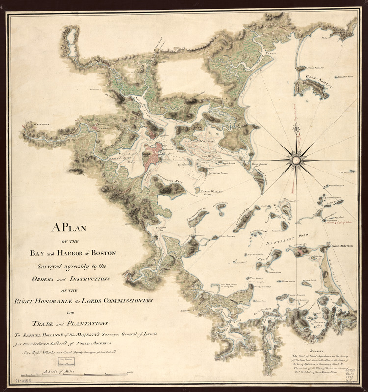 A plan of the bay and harbor of Boston