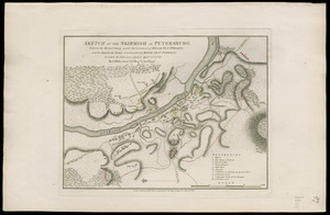 Sketch of the skirmish at Petersburg, between the royal army under the command of Major Genl. Phillips, and the American army commanded by Major Genl. Stewben, in which the latter were defeated, April 25th, 1781