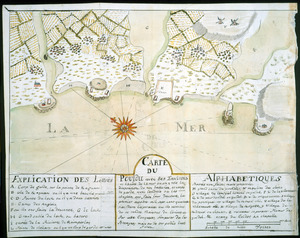 Carte du Pouldu avec ses environs et la côte de la mer