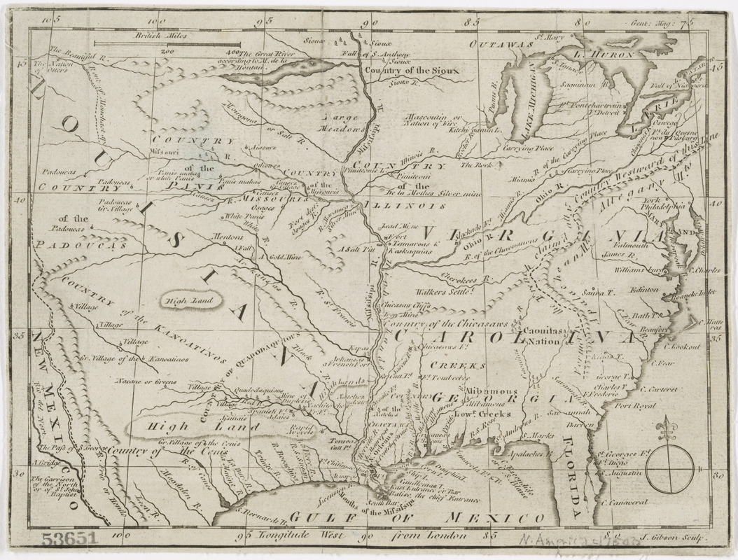  Map Of Spanish Louisiana And The American Colonies Norman B 