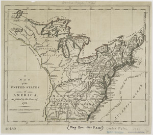 A map of the United States of America, as settled by the peace of 1783