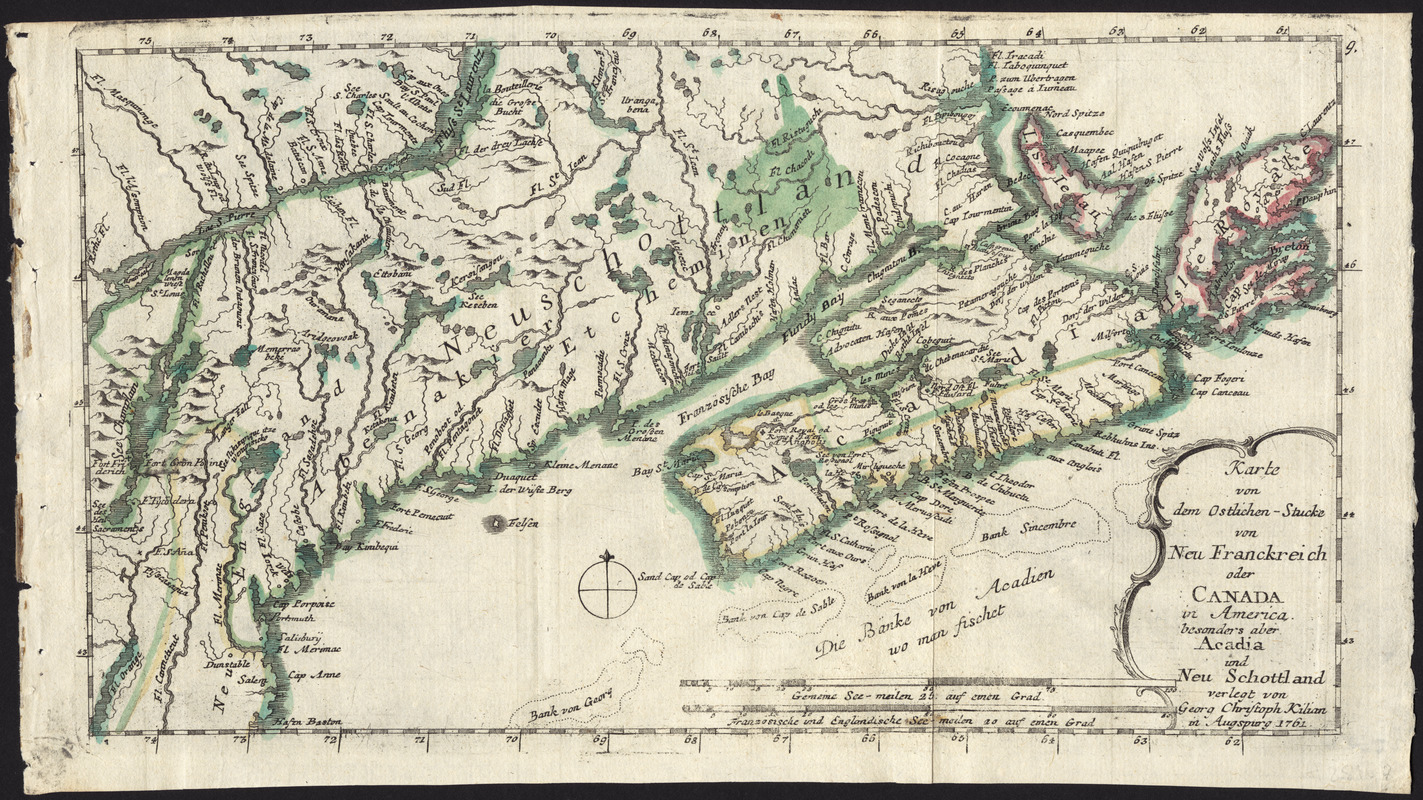 Karte von dem Ostlichen-Stucke von Neu Franckreich oder Canada in America