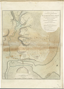 Sketch of the position of the British forces at Elizabeth Town Point after their return from Connecticut Farm, in the province of East Jersey