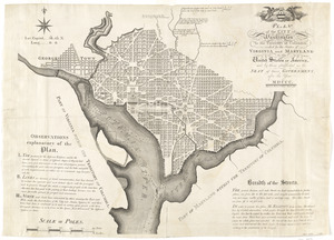 Plan of the city of Washington in the territory of Columbia, ceded by the states of Virginia and Maryland to the United States of America, and by them established as the seat of their government, after the year MDCC