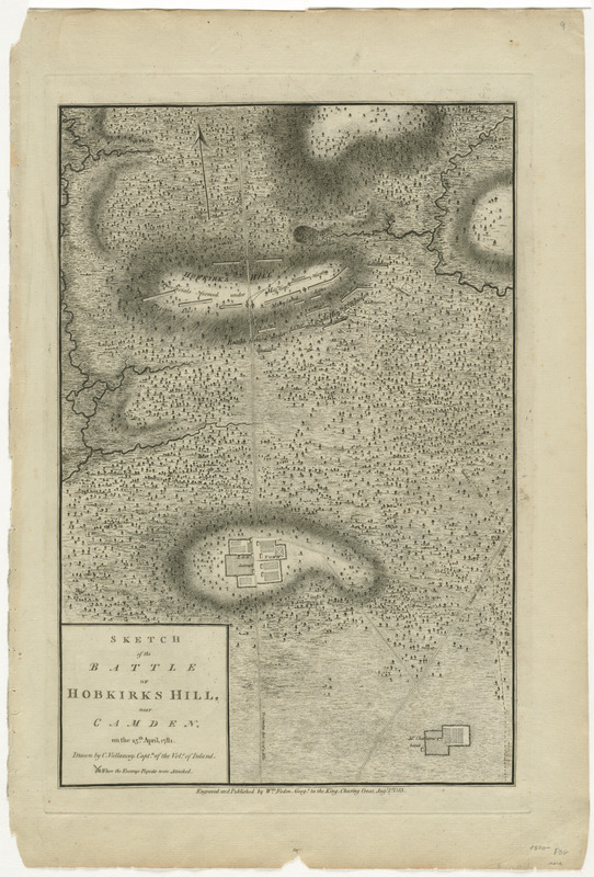 Sketch of the battle of Hobkirks Hill, near Camden, on the 25th April 1781