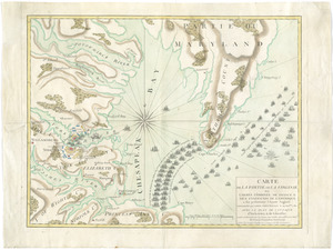 Carte de la partie de la Virginie ou l'armée combinée de France & des États-Unis de l'Amérique a fait prisonnière l'armée anglaise commandée par Lord Cornwallis le 19 octobre, 1781