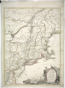 Carte du théatre de la guerre actuel entre les Anglais et les Treize Colonies Unies de l'Amerique Septentrionale