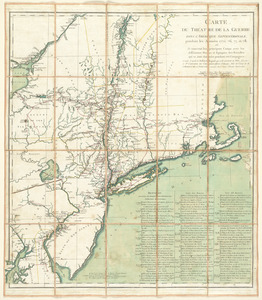 Carte du théatre de la guerre dans l'Amérique Septentrionale, pendant les années 1775, 76, 77, et 78