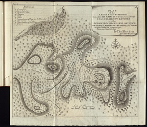 Plan of the battle near Bushy-Run gained by His Majesty's troops commanded by Colonel Henry Bouquet over the Delawares, Shawanese, Mingoes, Wyandots, Mohikons, Miamies & Ottawas, on the 5th and 6th of August, 1763, from an actual survey