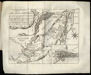 Karte von der Insel Montreal und den gegenden umher, nach den manuscripten der karten, grundrisse und tagebücher beÿ der Marine entworfen, von N. Bellin, ingénieur und Hidrographen der Marine, ward von den Englaendern erobert, im August, 1760