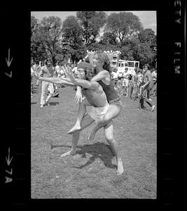 Exuberant dancing at summer festival, Boston Common