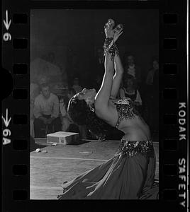 Belly dancer Nadina performs at fund-raiser, South End