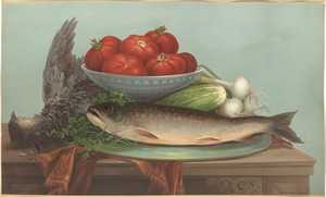 Trout, grouse, tomatoes