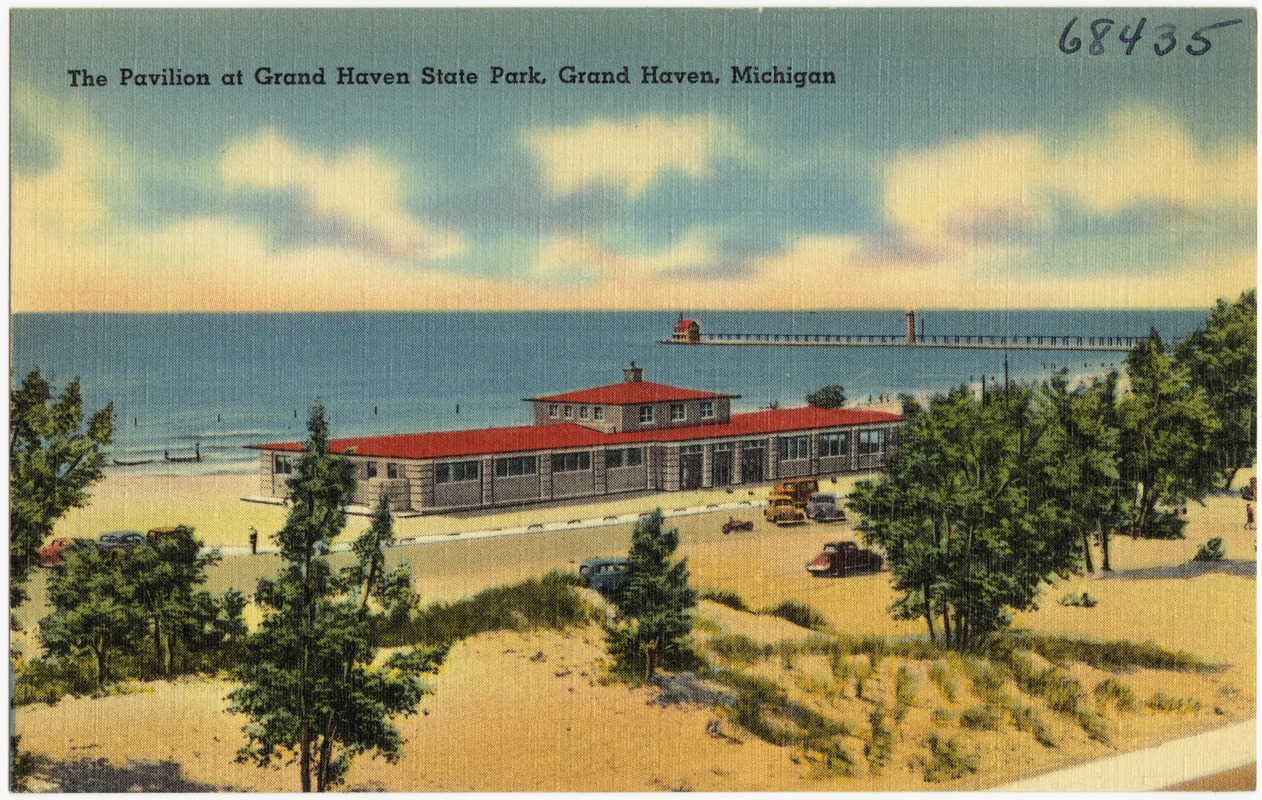 The pavilion of Grand Haven State Park, Grand Haven, Michigan
