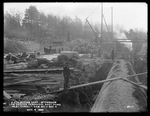 Distribution Department, Low Service Spot Pond Reservoir, inlet conduit, Dam No. 4, Section 6, from the north, Stoneham, Mass., Nov. 9, 1899