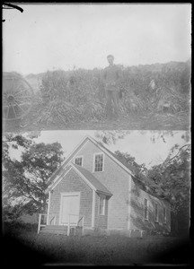 Bottom: Middletown town hall by 1920s, community center earlier. Top: cornfield