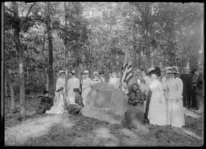 Christiantown. DAR or someone - women - in ceremony at placque