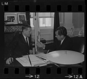 Gov. John Volpe and presidential candidate Richard Nixon at the Massachusetts State House