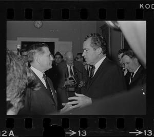 Gov. John Volpe and presidential candidate Richard Nixon at the Massachusetts State House