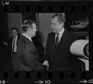 Gov. John Volpe and presidential candidate Richard Nixon at the Massachusetts State House