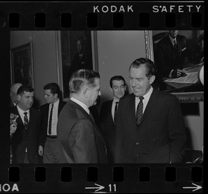 Gov. John Volpe and presidential candidate Richard Nixon at the Massachusetts State House