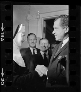 Gov. John Volpe and presidential candidate Richard Nixon at the Massachusetts State House