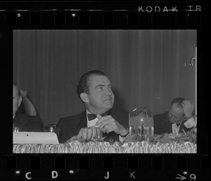 Presidential candidate Richard Nixon at the Middlesex Club Lincoln Day Dinner