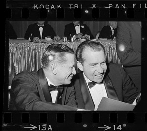 Gov. John Volpe and presidential candidate Richard Nixon at the Middlesex Club Lincoln Day Dinner