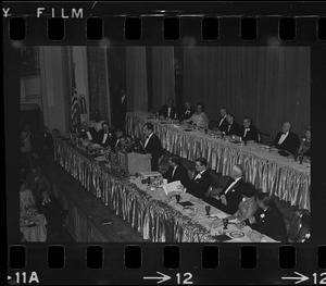 Presidential candidate Richard Nixon speaking at the Middlesex Club Lincoln Day Dinner