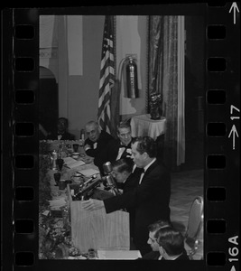 Presidential candidate Richard Nixon speaking at the Middlesex Club Lincoln Day Dinner