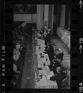 Presidential candidate Richard Nixon speaking at the Middlesex Club Lincoln Day Dinner