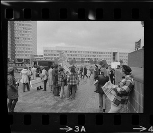 Demonstration for liberalization of Massachusetts abortion and birth control laws at Boston City Hall Plaza