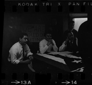 Puerto Rican demonstrators during sit-in at Action for Boston Community Development office
