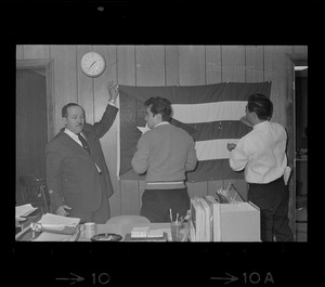 Puerto Rican demonstrators during sit-in at Action for Boston Community Development office