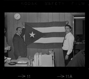 Puerto Rican demonstrators during sit-in at Action for Boston Community Development office