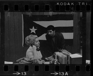 Puerto Rican demonstrators during sit-in at Action for Boston Community Development office