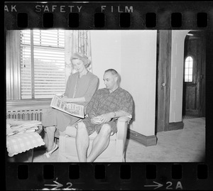 Francis X. Bellotti and wife morning after defeating Endicott Peabody in the Democratic primary race for Governor