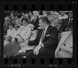 Family in audience at Billy Graham crusade at Boston Garden